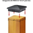 thumbnail image 4 of 3.5" x 3.5" Heavy Duty Aluminium Pyramid Post Cap for True/Actual 3.5" x 3.5" Wood Posts - Black (12 Pack) (Works ONLY with Actual 3.5" x 3.5" Posts. Will NOT Work with Actual 4" x 4" Posts), 4 of 5