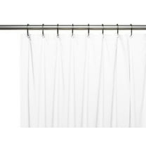 Shower Curtain Liner: Metal Grommets, Magnets, Standard Size 70" x 72" (White)