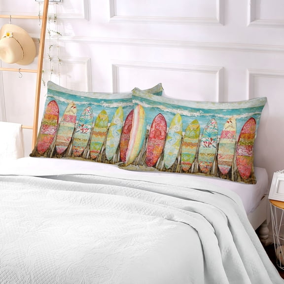Pillow Case Plush Pillow Surfboard by The Sea Case standard size/King size/Queen size Bed Pillow Pillowcases