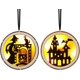 thumbnail image 1 of Paquete de 2 adornos de Halloween con luces LED, adornos de castillo de bruja de madera, adornos navideños, adornos de Halloween, 1 of 4