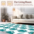 thumbnail image 2 of ODIKA 6'x9' Machine Washable Non-Slip Area Rug, Contemporary Motif with Symmetrical Interlocking Design High Traffic Rug with Pad, Teal, 358612, 2 of 8