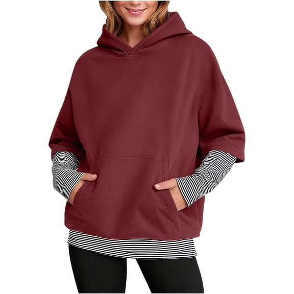 UTSJKR Womens Plain Hoodies Oversized Airplane Mode Travel Hoodie With Pockets or with Eye Mask Winter Fall Outfits Y2k Clothes Wine XXL