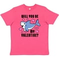 thumbnail image 3 of Inktastic Will you be my Valentine with Cute Shark and Hearts Youth T-Shirt, 3 of 5