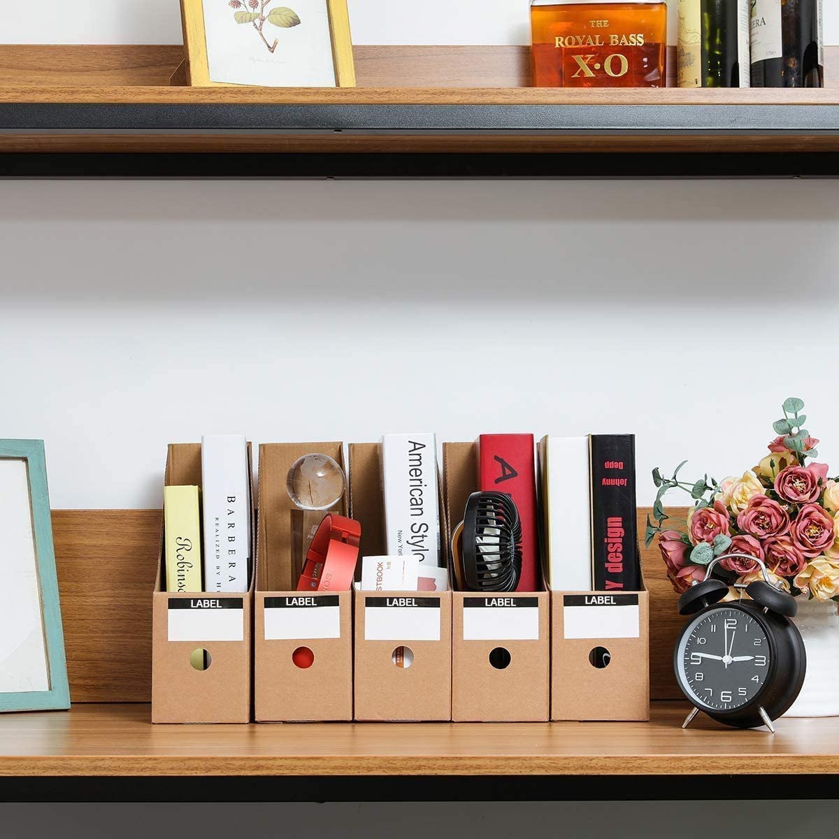 Lot De 5 Porte-revues En Carton Eco Kraft Pour La Maison, Le Bureau, L