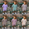 thumbnail image 2 of Chándal de 2 piezas para niños, conjuntos de ropa deportiva para bebés, conjuntos de ropa, camiseta, pantalones cortos, conjunto de verano para niñas pequeñas, 2 of 4
