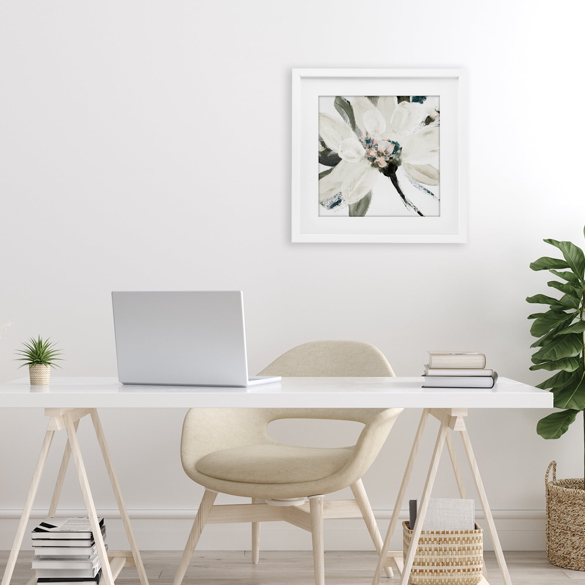 Stupell Industries Naturally Blooming Botanical White Framed Print Under Glass, design by Lanie Loreth
