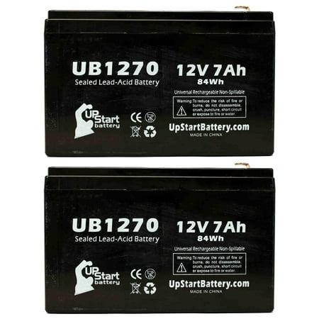 2x Pack - Best Technologies Fortress 1050 Battery Replacement -  UB1270 Universal Sealed Lead Acid Battery (12V, 7Ah, 7000mAh, F1 Terminal, AGM, SLA) - Includes 4 F1 to F2 Terminal