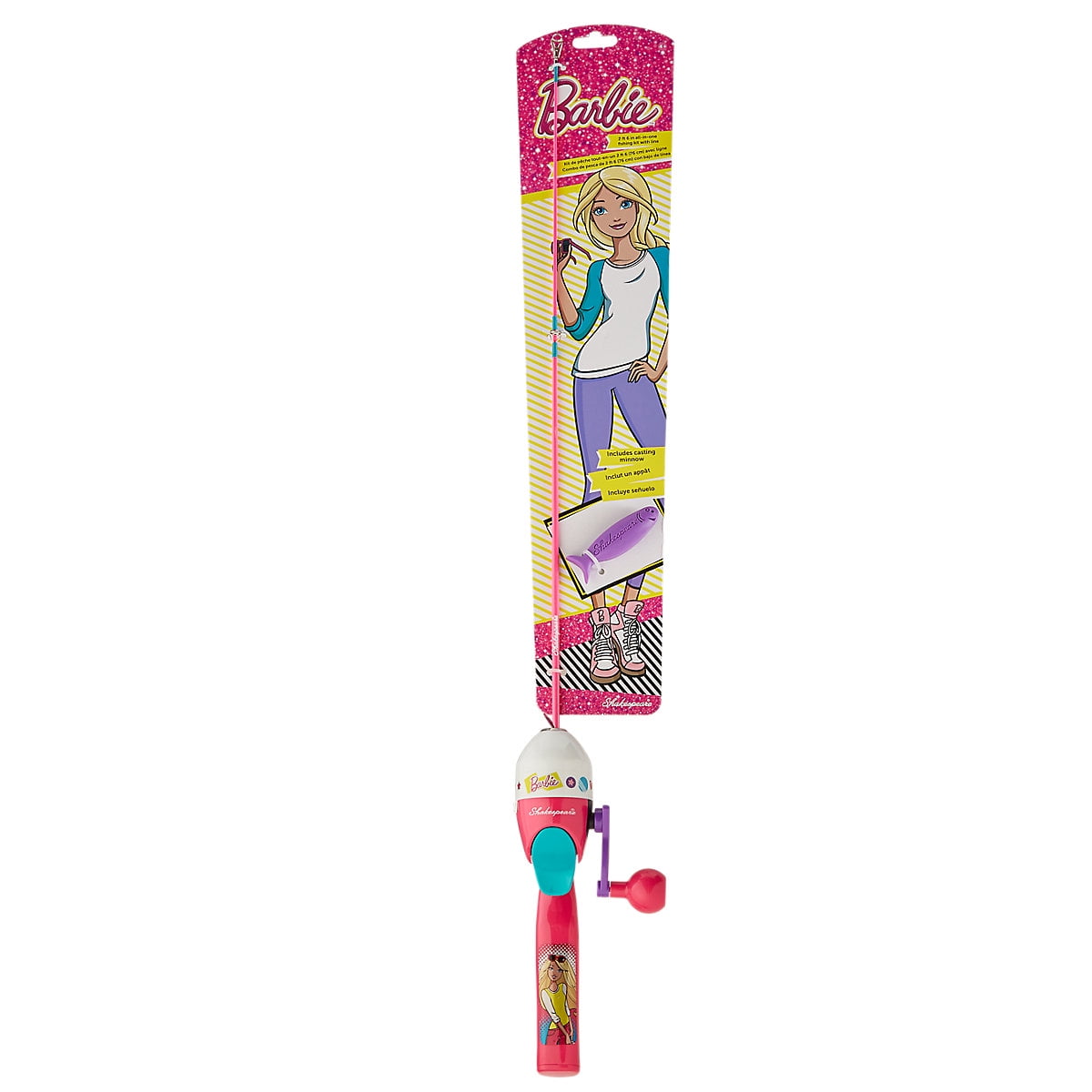 Shakespeare Barbie 2 Ft 6 In All In One Fishing Kit With Line & Casting Minnow 43388418661 