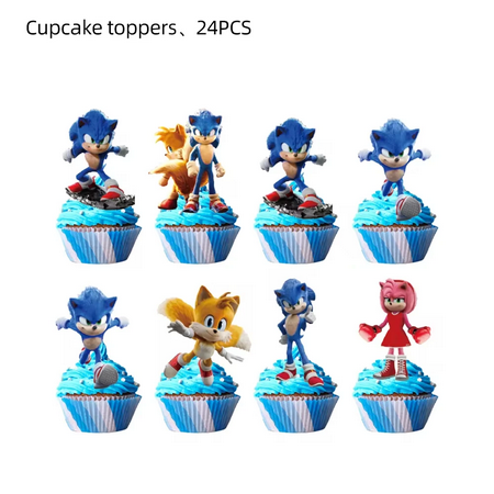 Soniccs Birthday Party Decorations Tableware Set Paper Cup Napkin Cake Topper for Kids Boy Party gifts Baby Shower Supplies