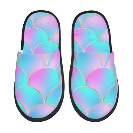 Balery Purple Dragon Scales Slient Indoor Furry Fleece Comfort House Shoes Soft Non-Slip Home Shoes Cotton slippers House Slippers-- Large