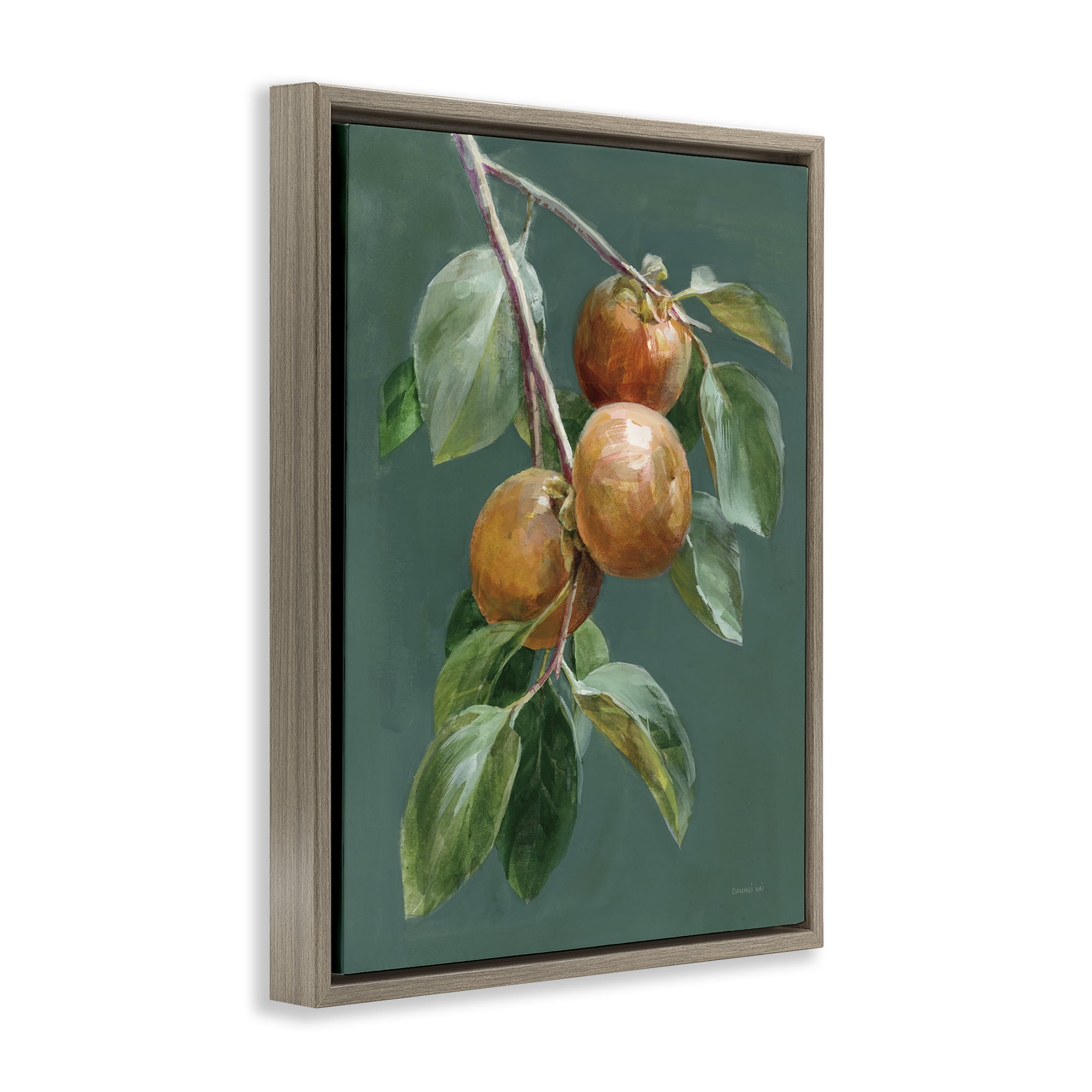 Stupell Industries Autumn Harvest Fruits Food & Beverage Painting Brown Floater Framed Canvas Art Print Wall Art, 17 x 21