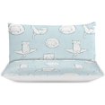thumbnail image 3 of HAHDAXIA Cat Cute Pattern Bedding Solid Comforter Set for All Seasons,3 Pieces(1 Comforter+2 Pillowcases),Soft Microfiber Bedding Set King(90"x90"), 3 of 7