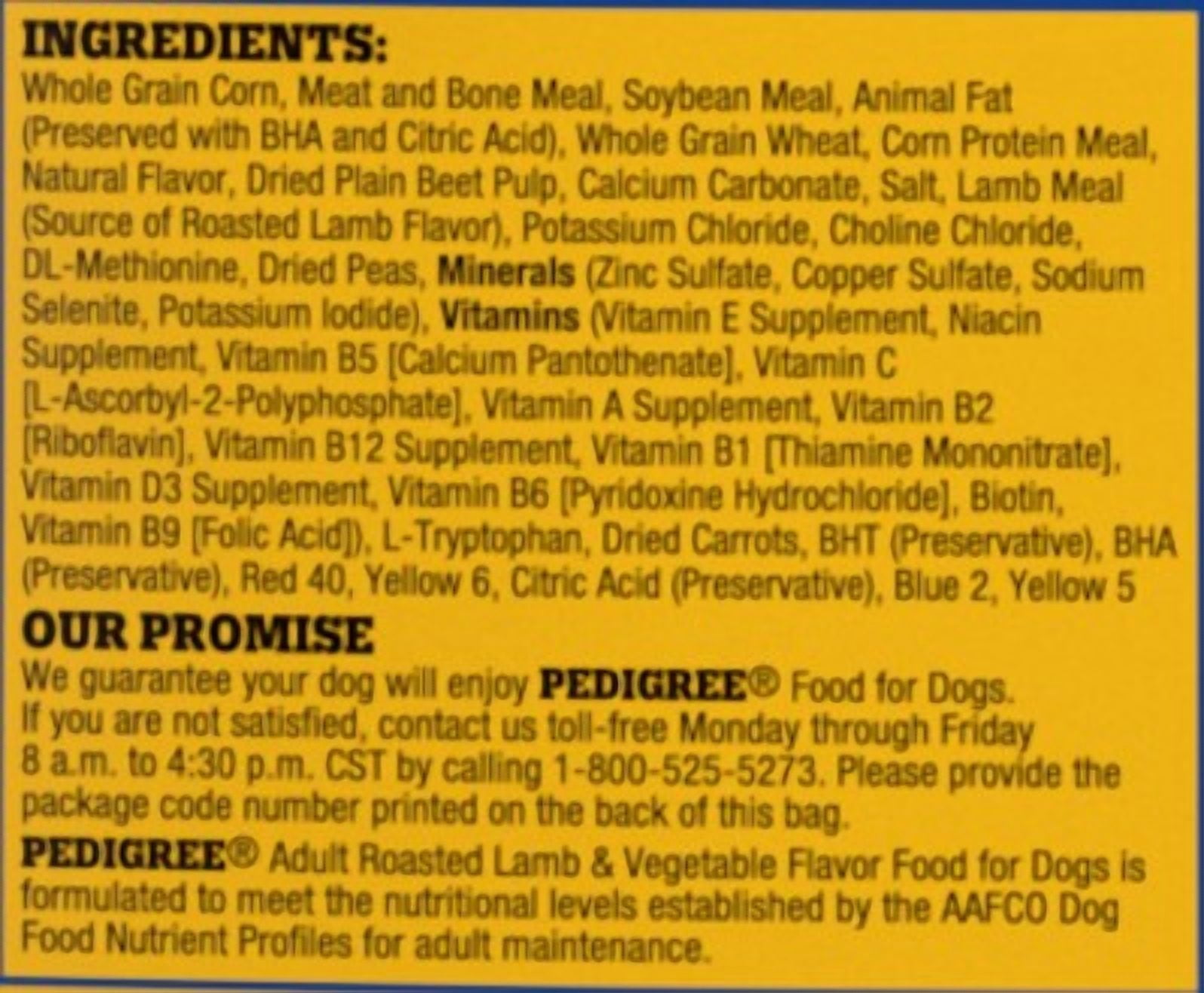 Pedigree Adult Roasted Lamb & Vegetable Flavor 44lbs Bonus Size