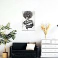 thumbnail image 2 of African American Mermaid Wall Art Canvas Black Mermaid Pictures Painting For Girls Living Room Bedroom Bathroom Framed 18x12 Inch, 2 of 6