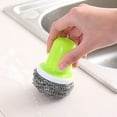 thumbnail image 3 of Grandest Birch Home Kitchen Stainless Steel Wire Ball Pot Dish Cleaning Brush Washing Scrubber Rust-proof Dust Removal Washing Too, 3 of 7