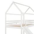 thumbnail image 3 of Kacho Twin Loft Bed with Slide for Wood House Bunk Bed with Roof, Solid Wood Loft Bed with Full-Length Safety Guardrails Ladders, House Loft Bed for Bedroom Dormitory, White, 3 of 10