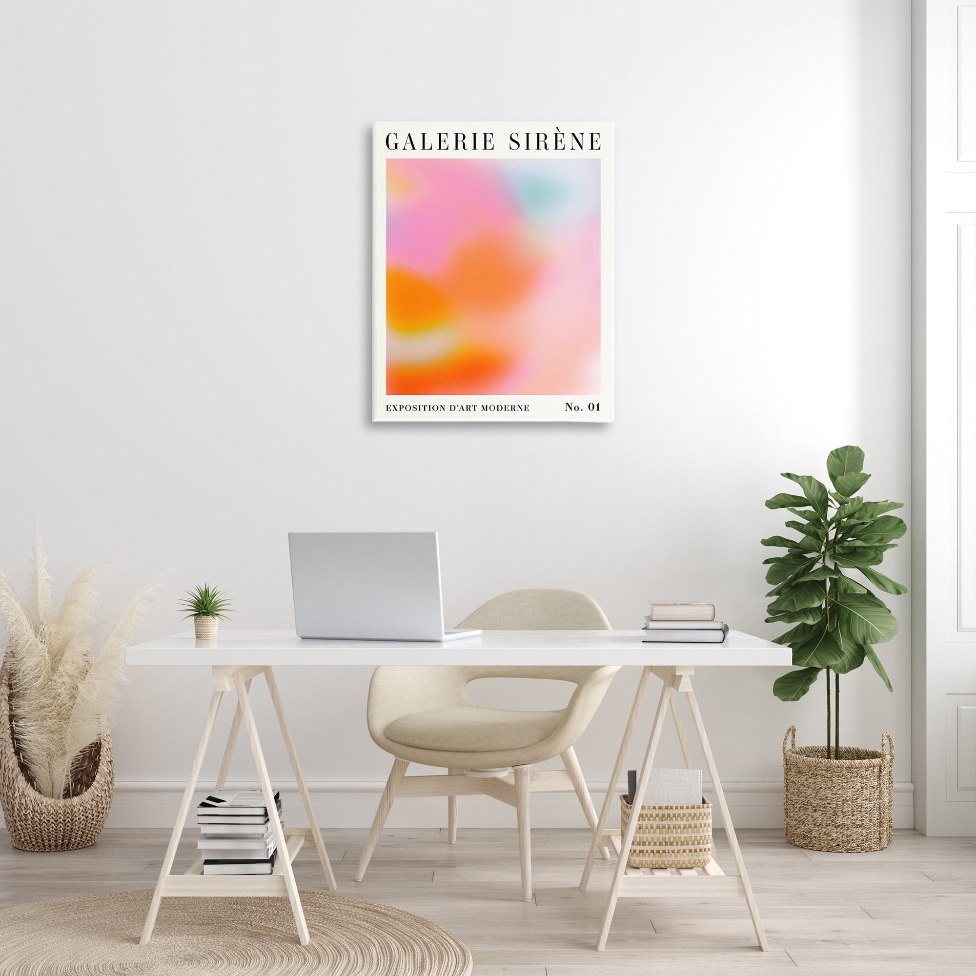 Stupell Industries Bold Ombre Pattern Abstract Painting Gallery Wrapped Canvas Art Print Wall Art, 30 x 40