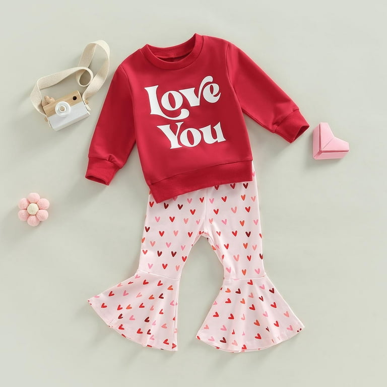 Toddler Girls Red & Pink Heart Leggings Valentines Day Stretch Pants 18  Month.