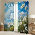 thumbnail image 2 of Manfei Kids Vibrant Groovy Black Out Curtains, Daisy Flower Floral Curtains Pack of 2 (42x63 Each), Western Farmhouse Bedroom Curtains, Curtains and Drapes Room Decor, 2 of 6