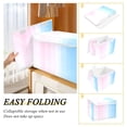 thumbnail image 2 of Yayeee Collapsible Storage Bin with Lid Fabric Closet Decorative Basket with Handles, Light Blue Stripes, 2 of 7