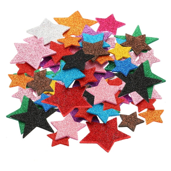 Uxcell Foam Stickers,4Pack 120Pc Adhesive Glitters Foam Shape Sticker,Pentagram
