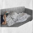 thumbnail image 6 of World Map Soft Flannel Fleece Blanket, Illustration of Outline Sketch of the World Map in Drawing Effect Artwork Print, Cozy Plush for Indoor and Outdoor Use, 60" x 80", Black White, by Ambesonne, 6 of 6
