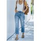 thumbnail image 1 of 2023 tendencia Casual Jeans de mujer azul cintura alta lavado recto ropa de calle rasgado moda Denim lápiz pantalones, 1 of 4