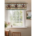 thumbnail image 2 of Farmhouse Country Star Valances for Windows, Rod Pocket Kitchen Valance Curtains - Soft & Washable Small Window Treatment for Living Room,&nbsp;Bathroom, Vintage Wooden Texture , 42x12 Inch, 1 Panel, 2 of 9