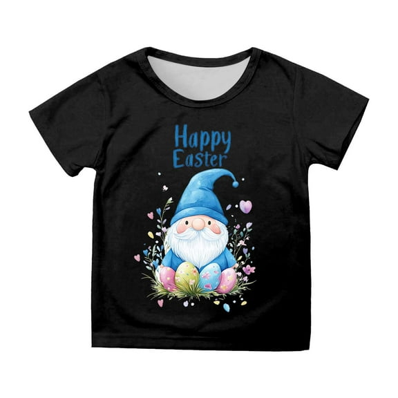 Byoo Cartoon Character Printed T-Shirt for Toddler Girl Easter Short-Sleeve Round Neck Kids Breathable Tee Top Casual Comfy Tee Top, Sizes3-4Y