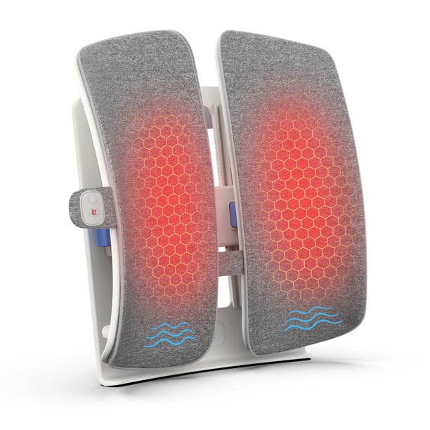 Almohada lumbar calefactable COMFIER con masaje vibratorio, cojín de apoyo para la espalda para silla de oficina, masajeador de espalda con grafeno para silla de juegos de coche, altura ajustable hast