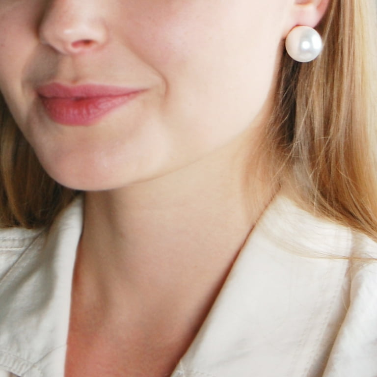 ピアス Oversized Pearl Stud Earrings #9130 Humble Chic Extra Large Pearl Earrings for Women - Oversized