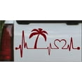 thumbnail image 1 of Palm Tree Beach Heartbeat Lifeline Vacation Car or Truck Window Decal Sticker, 1 of 1