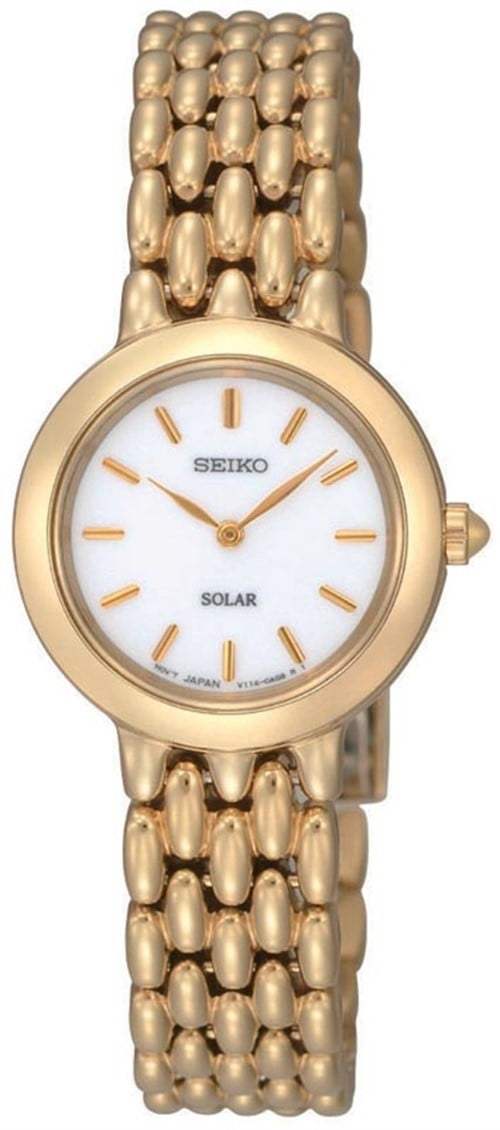 Seiko Women's SUP022 Gold Tone Stainless Steel Silver Dial Watch