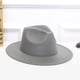 thumbnail image 2 of ¡Rebaja! Sombrero Fdelink de fieltro de lana plegable para mujer, sombrero panamá de ala ancha (gris), 2 of 2