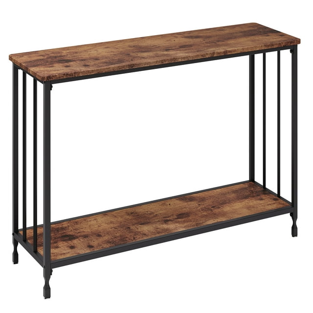 Small Sofa Side Display for Hallway, Bedroom, Living Room, Narrow Entryway Table with Glass Shelf