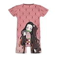 thumbnail image 4 of Kamado Nezuko Baby Romper Short Sleeve Bodysuits Soft Rompers Summer Clothes One-Piece Jumpsuits Outfits 12-18M, 4 of 7