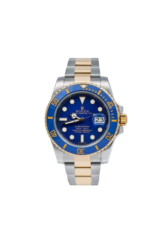 Pre-Owned Rolex Submariner Date 40MM 116613LB Bluesy Blue Dial Blue Ceramic Bezel Two Tone Yellow Gold Oyster Bracelet