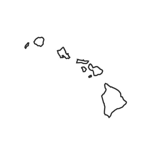 State Map Outline Hawaii Islands Ohana Vinyl Decal Sticker UV & Waterproof Bumper Window Laptop Automotive Water Bottle Gift accessories – BLACK 5"