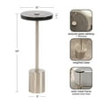 thumbnail image 6 of Kate and Laurel Xyler Modern Round Metal and Glass Drink Table, 10 x 10 x 24, Gray Glass and Silver, Decorative Plant Pedestal Table for Use as Indoor Plant Stand or Small Bathtub Table, 6 of 9