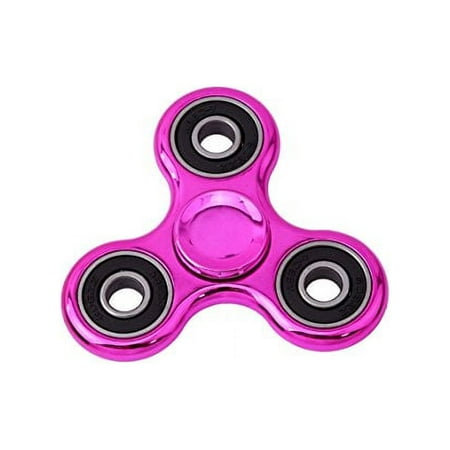 Metallic Metal Fidget Spinner Toys Stress for Anti-Anxiety Relief from ADHD, Anxiety, and Boredom For Kids and Adults, Pink