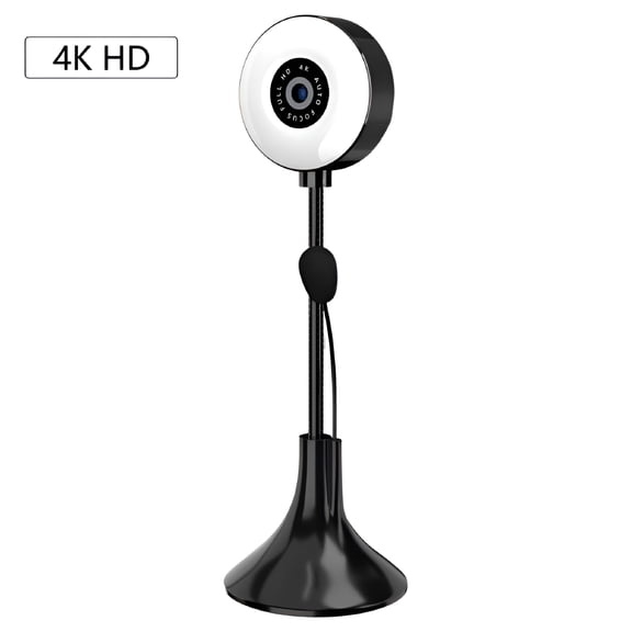 GJX 2K Webcam with Bendable Stand, Auto Focus Webcam with Microphone, 3-Level Brightness, Plug and Play USB Computer Camera, Streaming Web Camera for Laptop PC/Video Call/Zoom/Skype