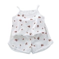 thumbnail image 2 of Amidoa Girls Summer Outfit Sets 2 Piece Cotton Graphic T-Shirt Tank Top and Shorts Set Kids Clothing Sets Multicolor Size 1T, 2 of 5
