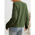 thumbnail image 4 of Cupshe Women's Sweater Long Sleeve Crewneck Sweaters Cable Knit Tops, 4 of 8