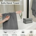 thumbnail image 5 of Jessy Home 12 Pack Dark Gray Hand Towel Set 16"x31" Soft Highly Absorbent Quick Dry Bathroom Towels 600 GSM Microfiber Plush Towels, 5 of 6