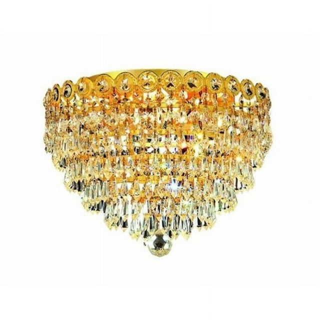 Elegant Lighting Century 14" 4 Light Royal Crystal Flush Mount