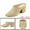 Beige, variant on Allegra K Women's Slides Block High Heels Slip on Pointed Toe Slide Mules Grey (Size 6.5)