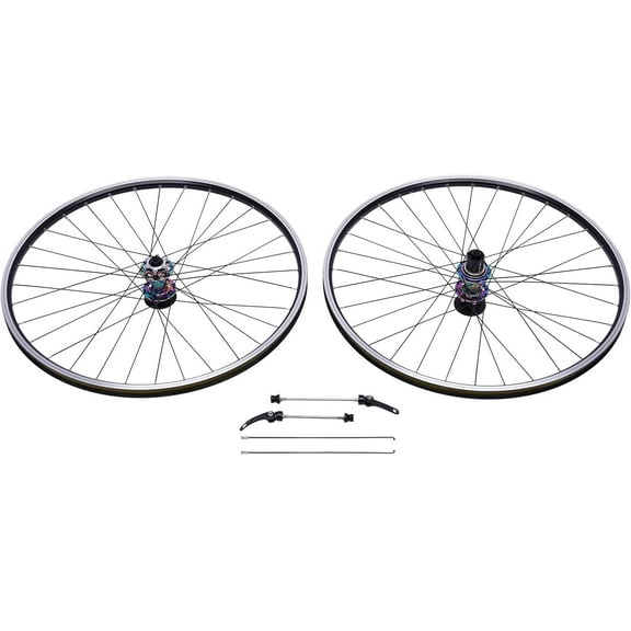 Miumaeov Mountain Bike Wheelset 29 Inch, Aluminum Alloy Rim Disc Brake MTB Wheelset, Quick Release Front Rear Wheels Bike Wheels Colorful Hub