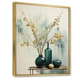 thumbnail image 2 of Designart "Blue Yellow Minimalist Oasis Pottery" Abstract Still Lifes Floater Framed Canvas Art Print, 2 of 7