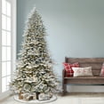 thumbnail image 4 of NEW! Puleo Intl. 7.5' ROYAL MAJESTIC Douglas Fir Downswept Flocked Tree with REAL LIFE MOLDED TIPS and SURE-LIT POLE with 800 UL-Listed clear PRE-ATTACHED Lights, 4 of 7