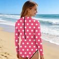 thumbnail image 2 of Cethrio Girls' One Piece Swimwear, Surfing Summer Beach Long Sleeve Kids Bathing Suit Hot Pink Size 7-8, 2 of 6